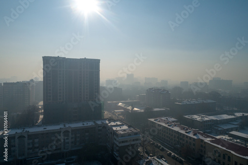 Smog over Bishkek  Kyrgyzstan