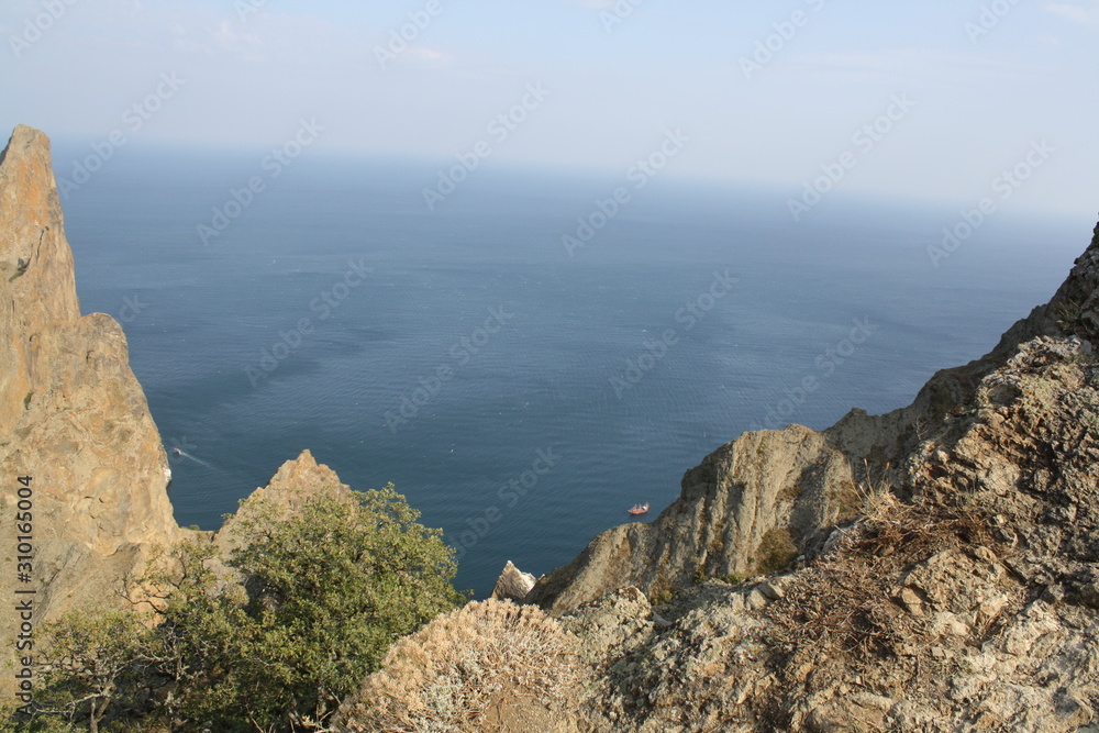view of mountains and sea