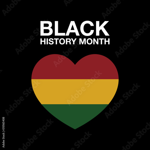 Black History Month. heart black holiday. modern vector design illustration.