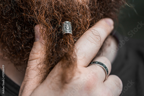 Beard jewelry with celtic symbol