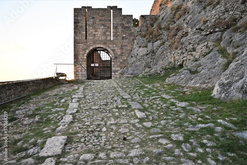 Main gate of Saint george castle in Travliata Kefalonia Greece