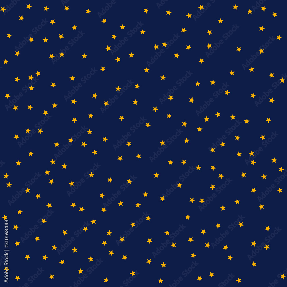 Blue background with gold stars, starry night sky, holiday background ...
