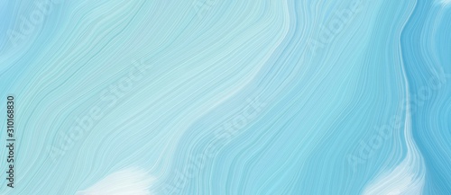 colorful horizontal banner. elegant curvy swirl waves background design with light blue, sky blue and pale turquoise color