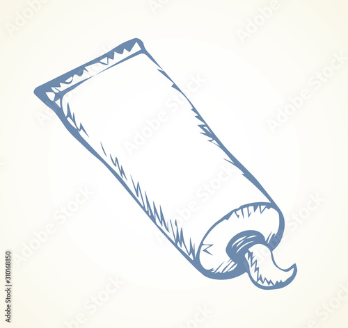 Tooth paste. Vector sketch drawing