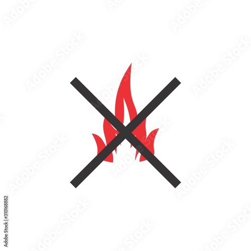 Fire warning logo design vector