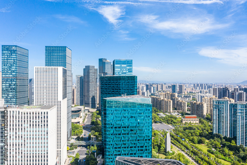 Fototapeta premium city skyline in hangzhou china