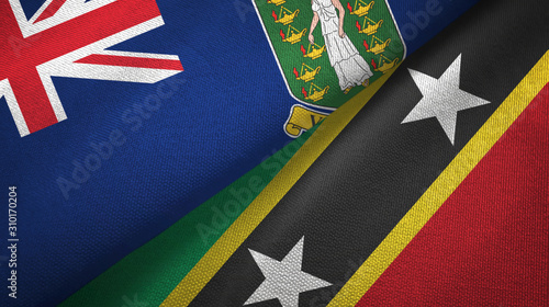 Virgin Islands British UK and Saint Kitts and Nevis two flags photo