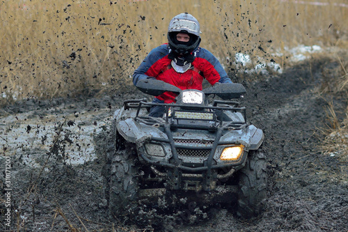 Buggy extreme ride on mud and water