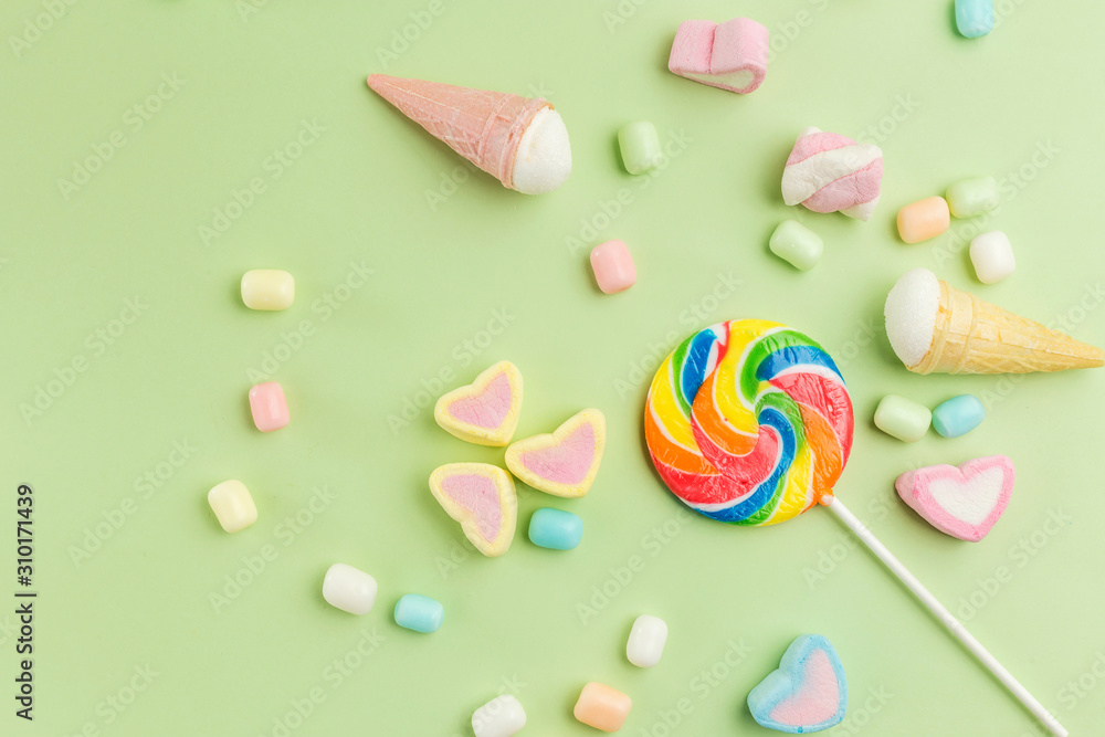 A close-up of colorful and delicious candy