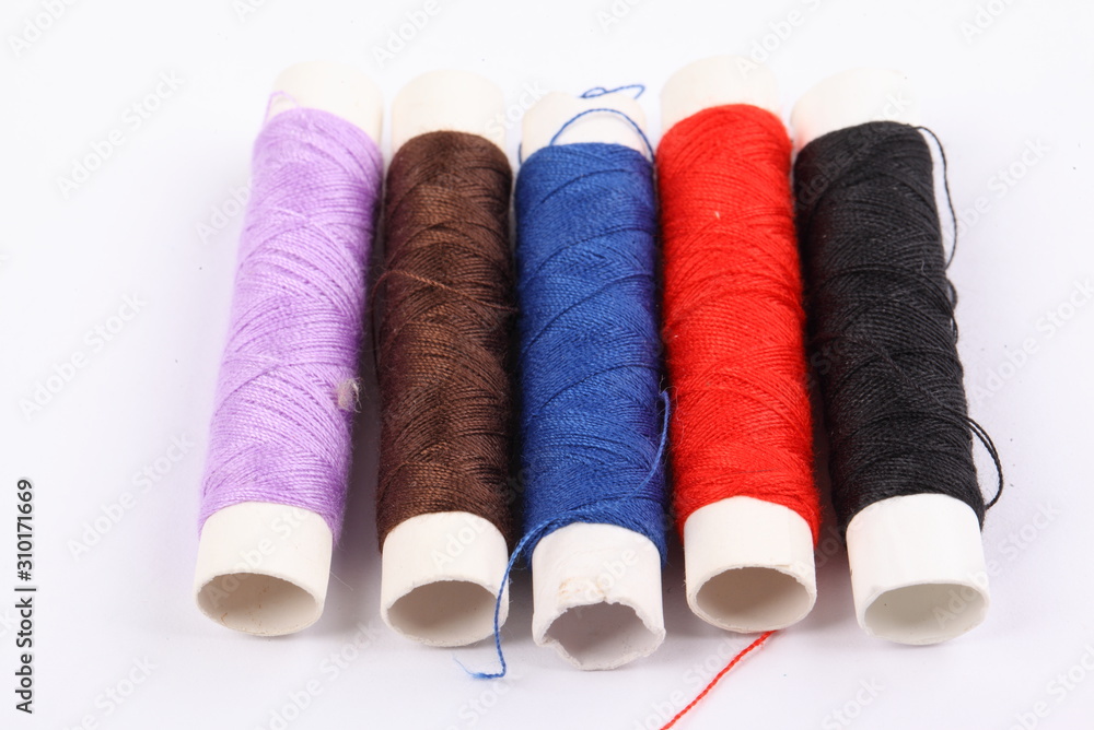 sewing thread isolated on white background sewing thread isolated on white background