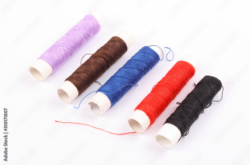 sewing thread isolated on white background sewing thread isolated on white background