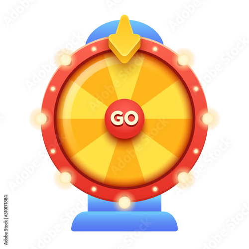 Cartoon Fortune Wheel illustration. Eps10 vector.