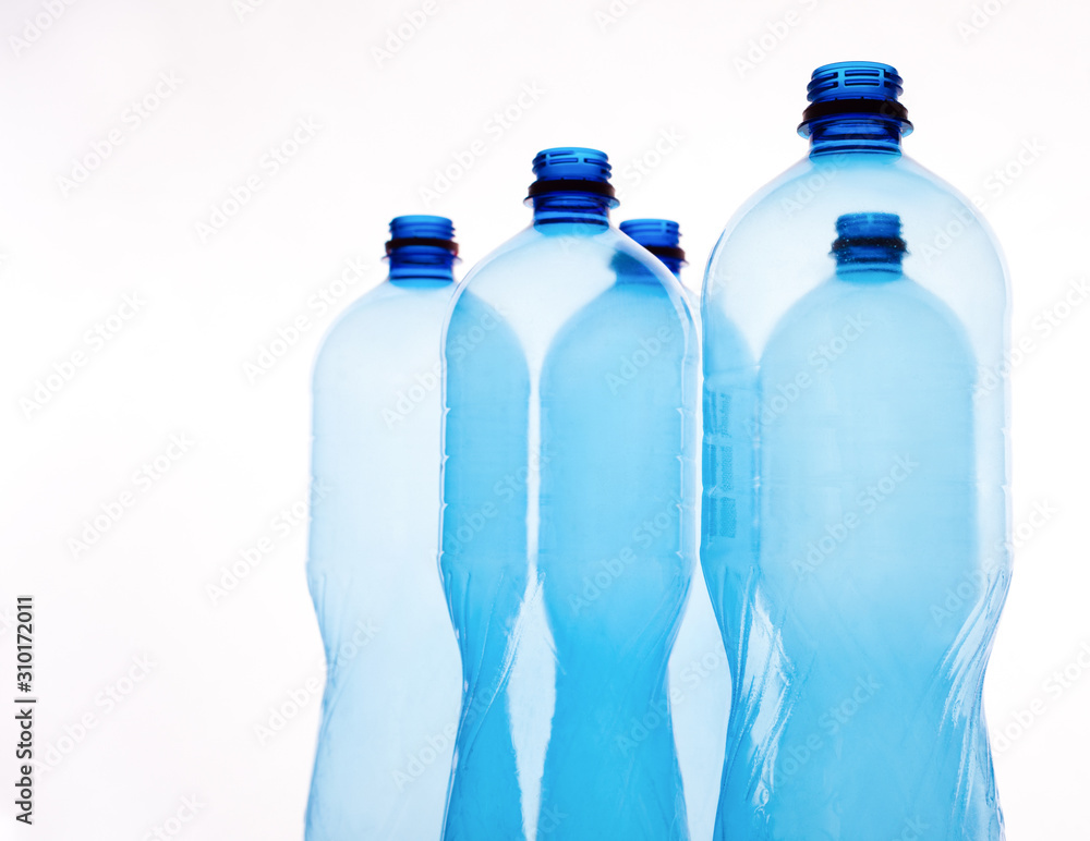 Empty plastic bottles isolated on white background Empty plastic bottles isolated on white background