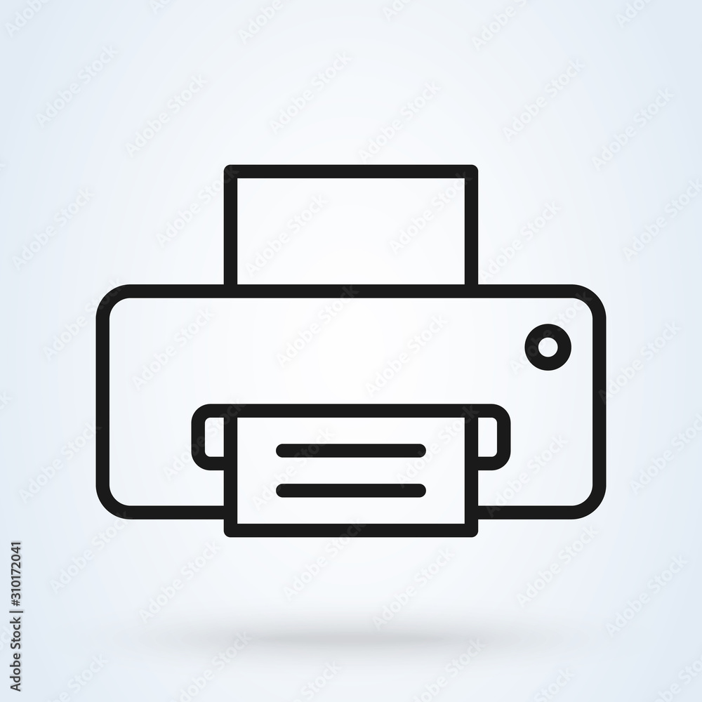 Printer line Simple vector modern icon design illustration. Printer line Simple vector modern icon design illustration.