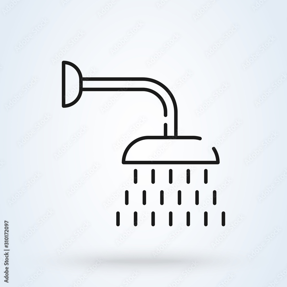 shower and line bathroom, vector modern icon design illustration. shower and line bathroom, vector modern icon design illustration.