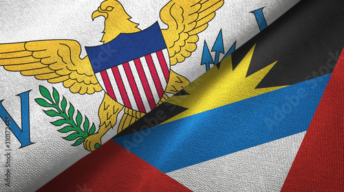 Virgin Islands United States and Antigua and Barbuda two flags photo