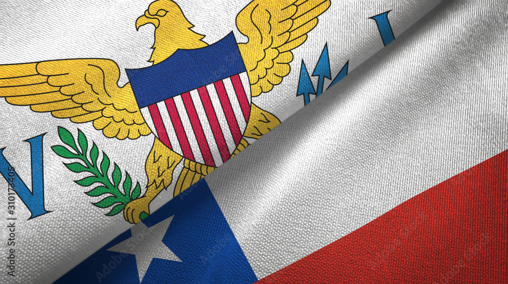 Virgin Islands United States and Chile two flags Virgin Islands United States and Chile two flags