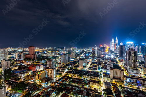 Photography panoramic city skyline in kuala lumpur