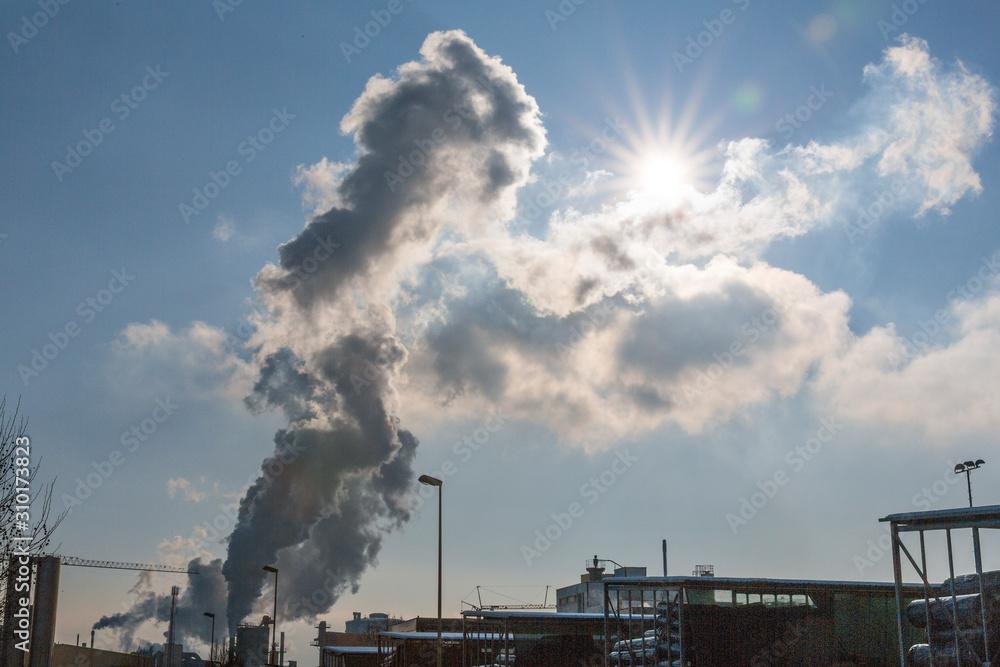 industrial slot with exhaust gases industrial slot with exhaust gases