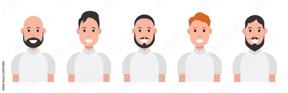 Set of flat icons with men.