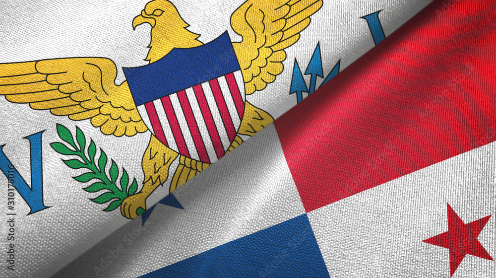 Virgin Islands United States and Panama two flags Virgin Islands United States and Panama two flags