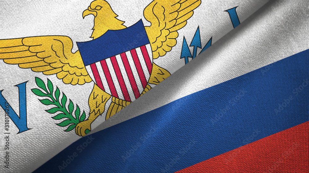 Virgin Islands United States and Russia two flags Virgin Islands United States and Russia two flags