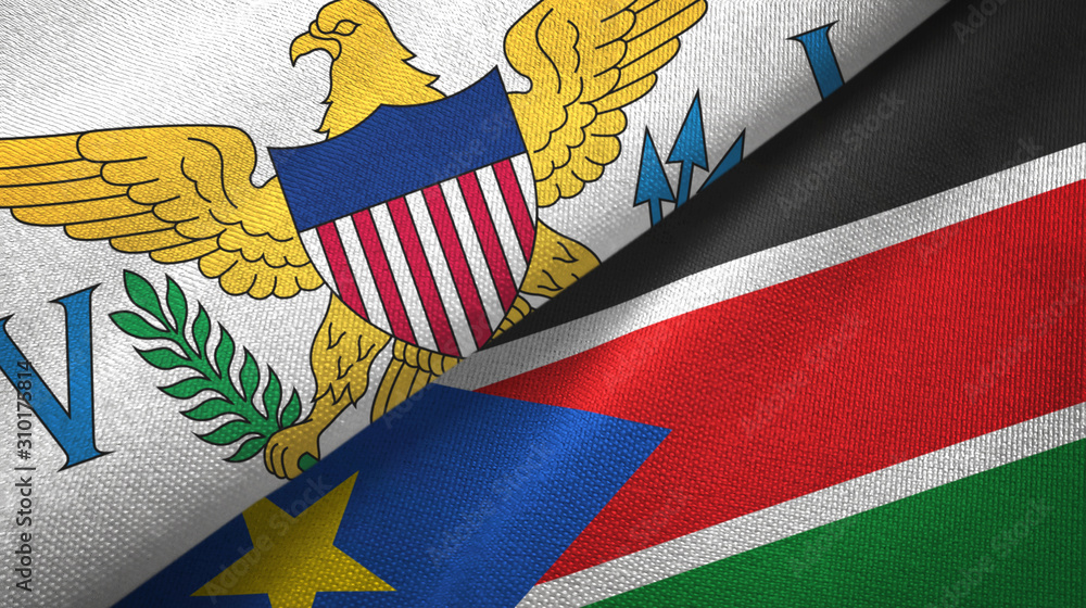 Virgin Islands United States and South Sudan two flags Virgin Islands United States and South Sudan two flags
