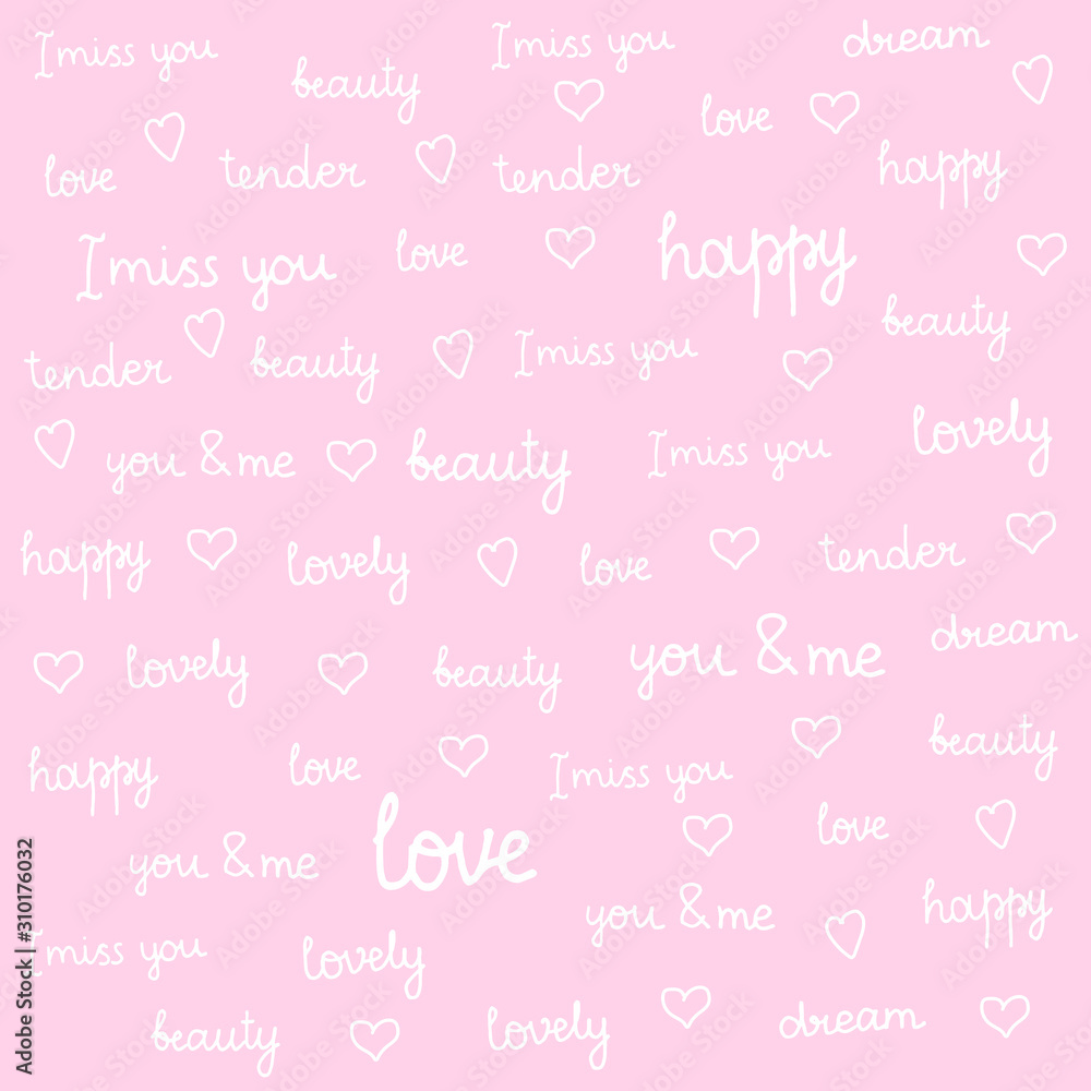 Love lettering seamless pattern, hand drawn calligraphy wallpaper. Love lettering seamless pattern, hand drawn calligraphy wallpaper.