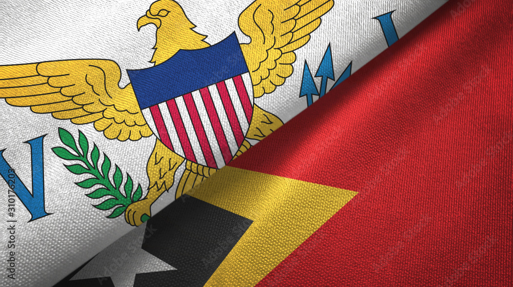 Virgin Islands United States and Timor-Leste East Timor two flags Virgin Islands United States and Timor-Leste East Timor two flags
