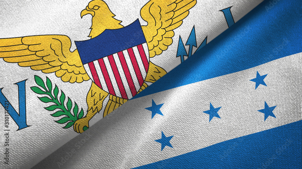 Virgin Islands United States and Honduras two flags Virgin Islands United States and Honduras two flags