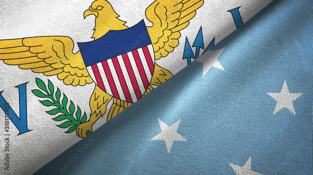 Virgin Islands United States and Micronesia two flags Virgin Islands United States and Micronesia two flags