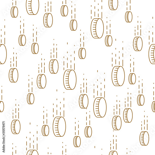 Money coins seamless background, backdrop for financial business website or economical theme ads and information, vector wallpaper or web site background.