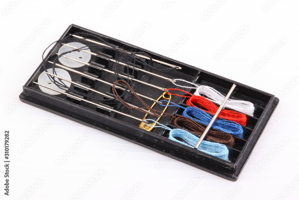 sewing kit isolated on white background sewing kit isolated on white background
