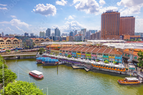 aerial view of Clarke Quay in singapore photo