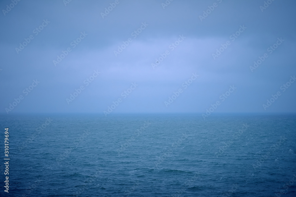 Sea and sky blue background. Blue color concept.
