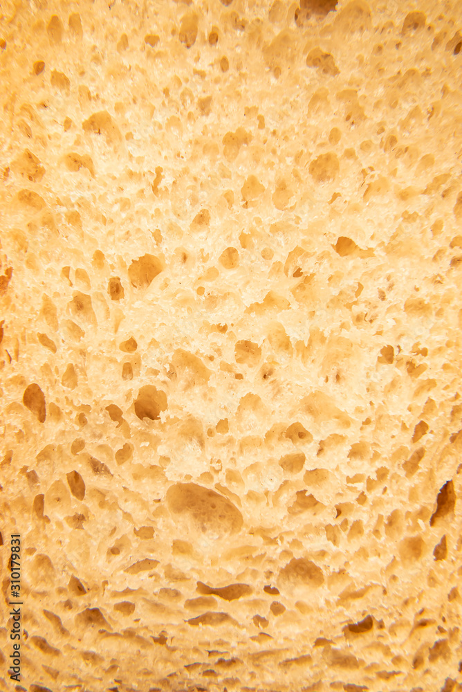 Close up Fresh bread slice texture