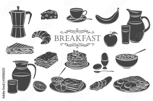 Breakfast icons glyph