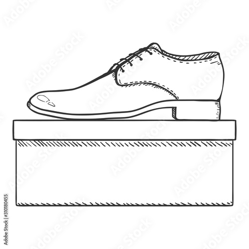 Vector Sketch Men Shoes with Shoebox
