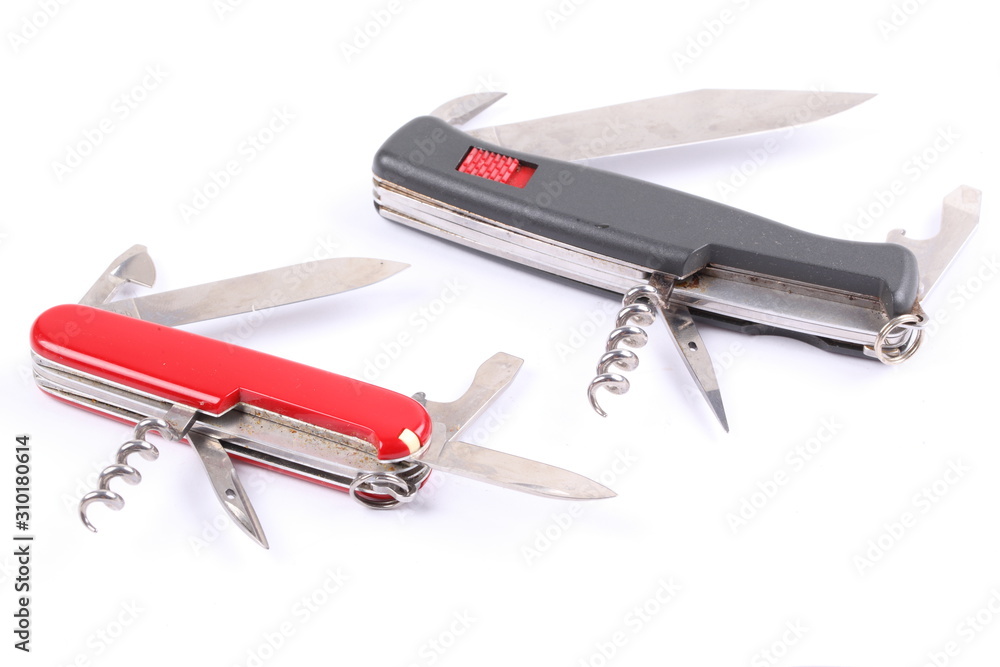 Knife multi-tool, isolated on white background Knife multi-tool, isolated on white background