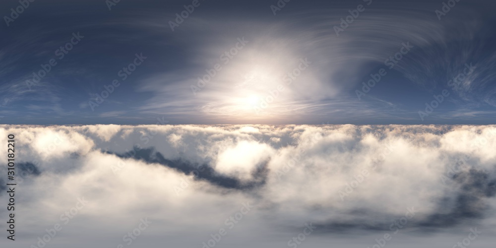 Panorama of clouds, HDRI, environment map , Round panorama, spherical panorama, equidistant projection, panorama 360, flying above the clouds,sky above the clouds, 3D rendering Panorama of clouds, HDRI, environment map , Round panorama, spherical panorama, equidistant projection, panorama 360, flying above the clouds,sky above the clouds, 3D rendering