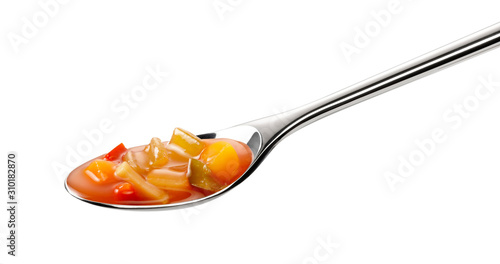 Spoon with sauce