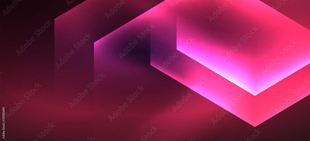 Shiny hexagon neon template. Futuristic digital technology concept. Vector abstract graphic design. Shiny hexagon neon template. Futuristic digital technology concept. Vector abstract graphic design.