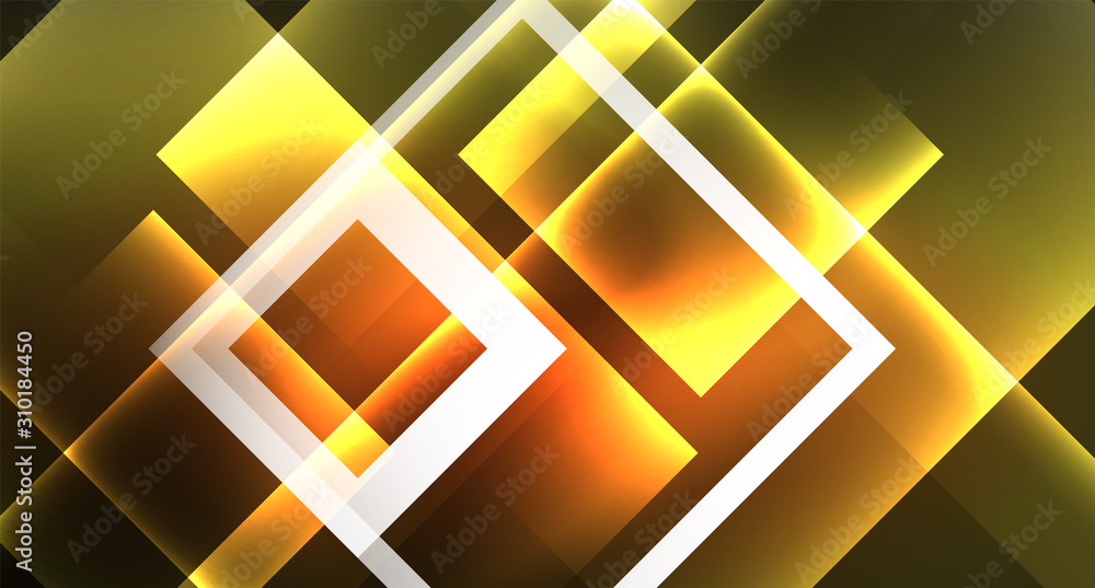 Shiny neon design square shape abstract background. Retro vector abstract design banner template Shiny neon design square shape abstract background. Retro vector abstract design banner template