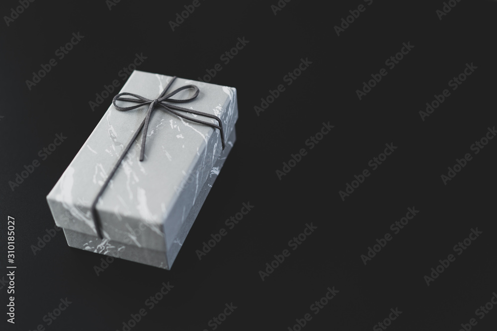 marble gift box on black background marble gift box on black background