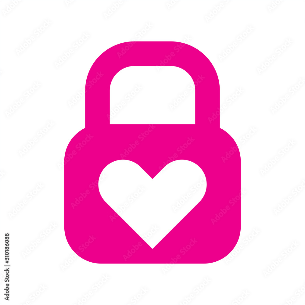 Love lock icon, vector illustration. Flat design style Love lock icon, vector illustration. Flat design style