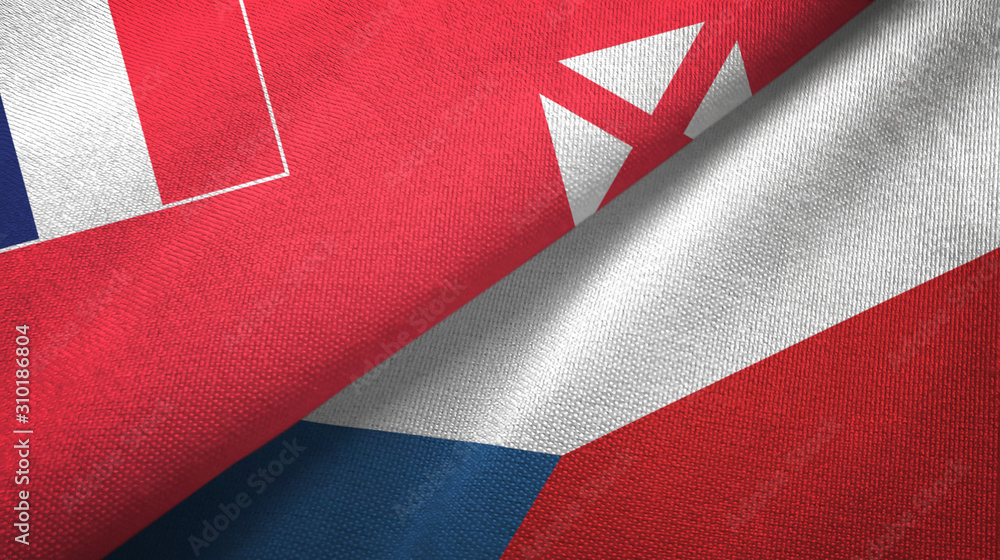 Wallis and Futuna and Czech Republic two flags textile cloth, fabric texture Wallis and Futuna and Czech Republic two flags textile cloth, fabric texture