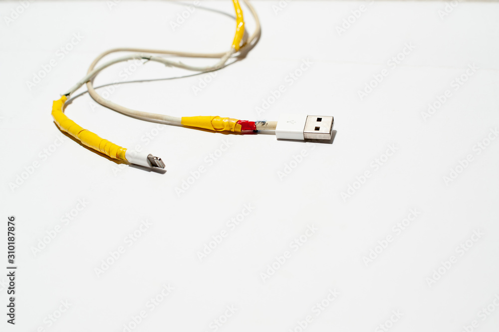 A charging cable is damaged A charging cable is damaged