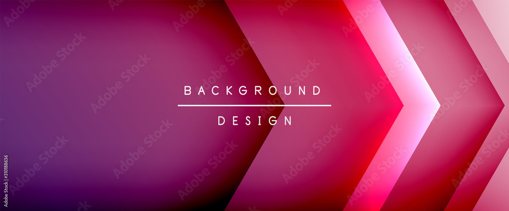 Arrow lines, technology digital template with shadows and lights on gradient background. Trendy simple fluid color gradient abstract background with dynamic straight shadow lines effect