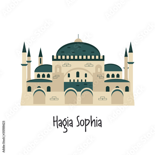 Vector illustration of Hagia Sophia in Istanbul
