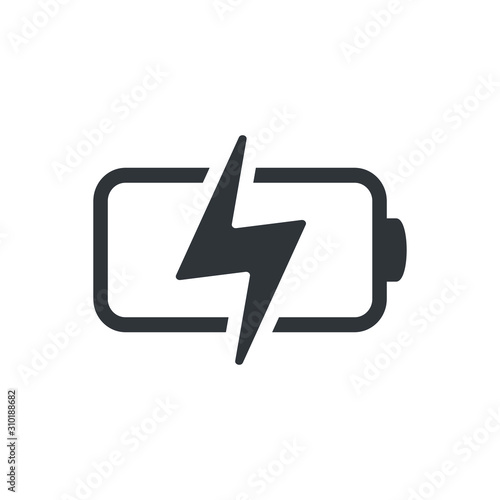 Battery charging UI icon vector photo